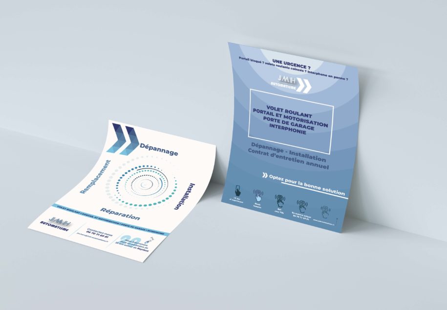 Maisonléon - flyer print - JMH Automatisme - Reyrieux - Civrieux - Dépanneur - Portails et volets roulants