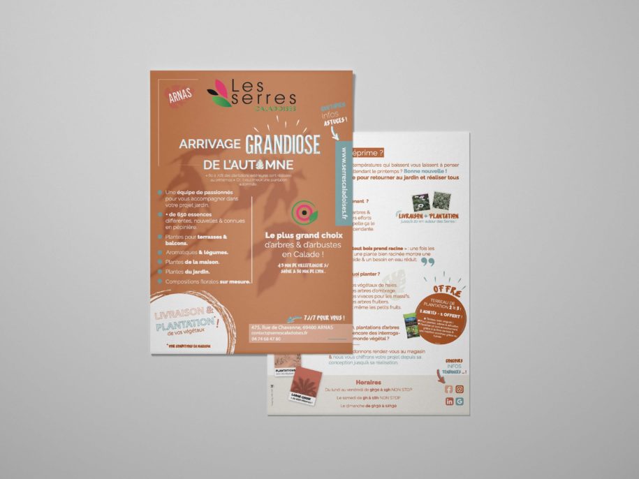 Maisonléon - print flyer - Les Serres Caladoises - Arnas - Gleizé - Villefranche sur Saône - Jardinerie