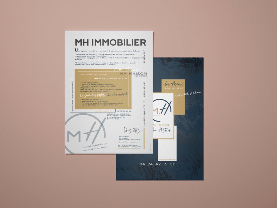 Maisonléon - print flyer - MH immobilier - Châtillon-sur-Chalaronne Belleville sur Saône Romanèche-Thorins - Agence immobilière