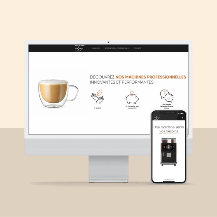 Mockup BSF Coffee Group - Site Internet - Réalisation - Maison Léon