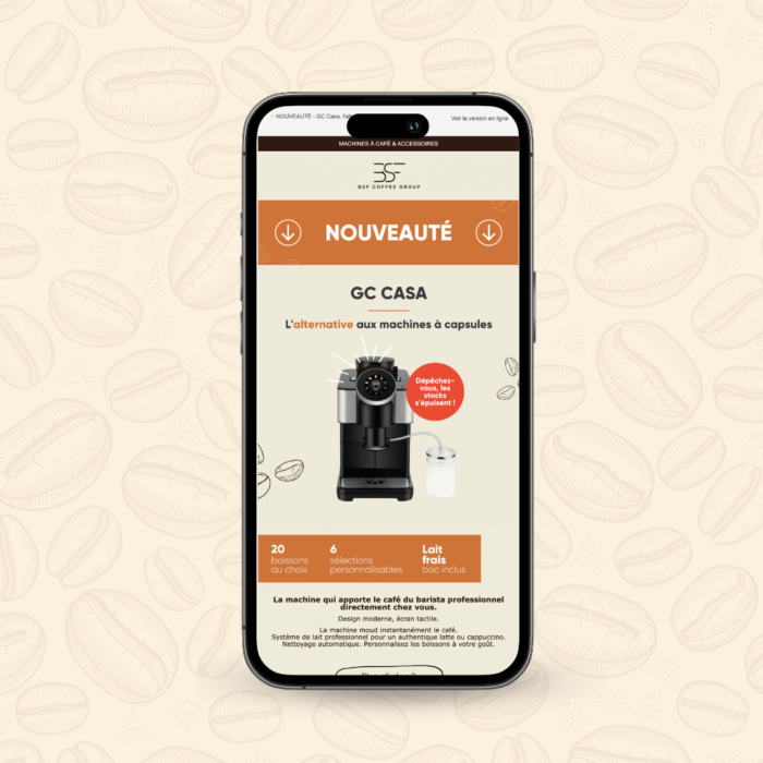 Mockup - BSF Coffee Group - Mailing - Réalisation - Maison Léon