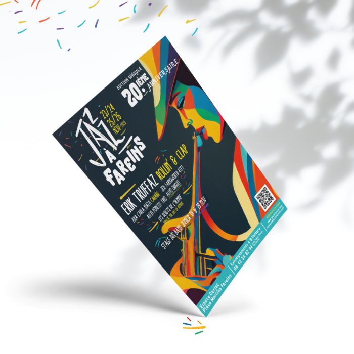 Jazz à Fareins - Flyer A5 - Mockup - Réalisation - Maison Léon