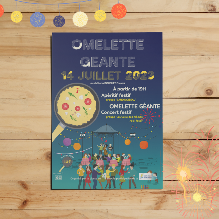 Omelette géante - Flyer A5 - Mockup - Réalisation - Maison Léon